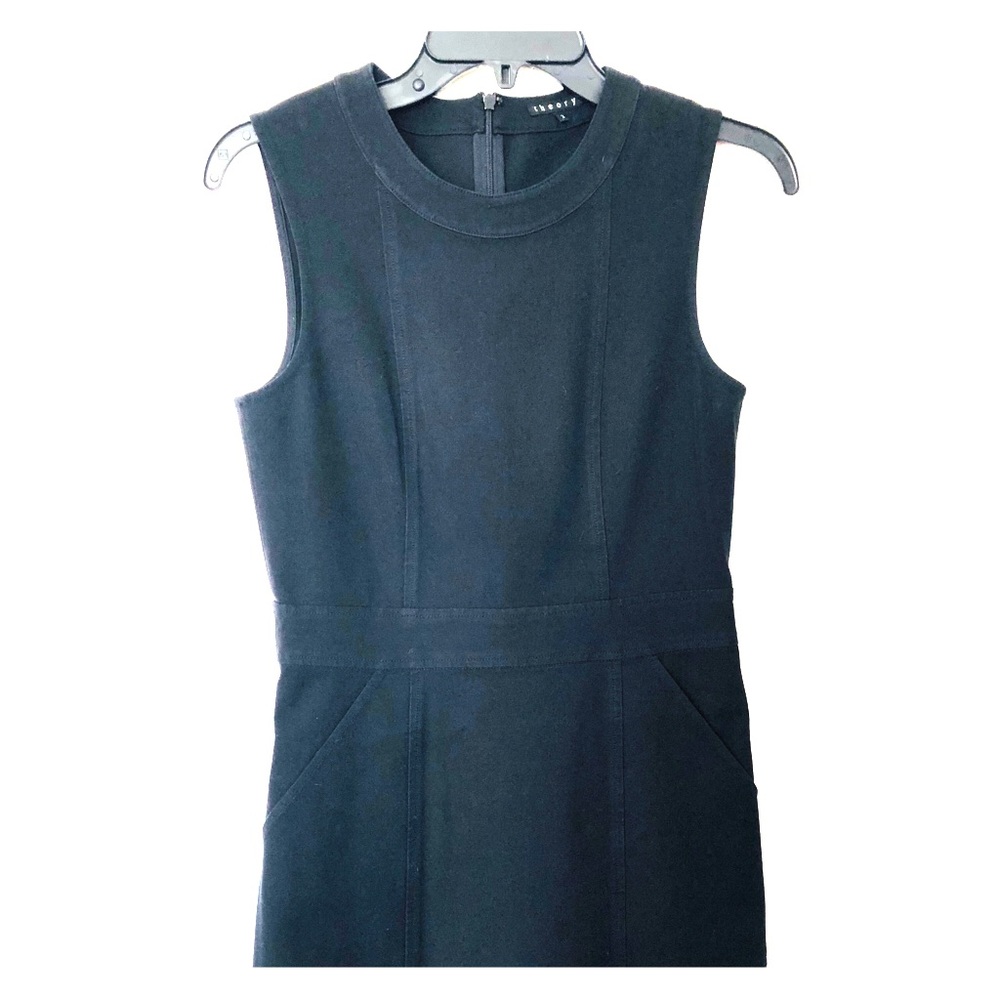 Black mid thigh length Theory dress